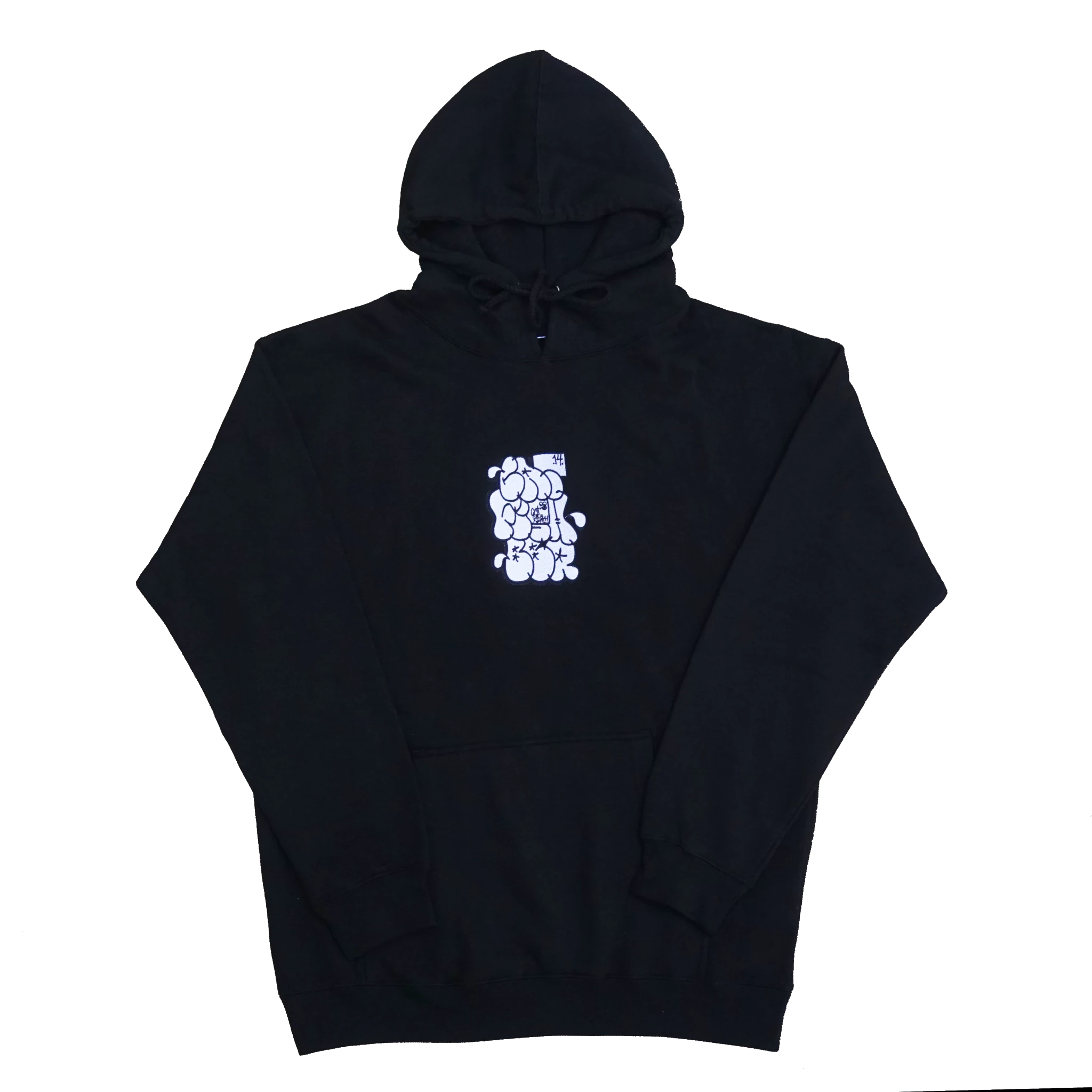 CatfishBBQ - XL Embroidered Graffiti Black Hoodie