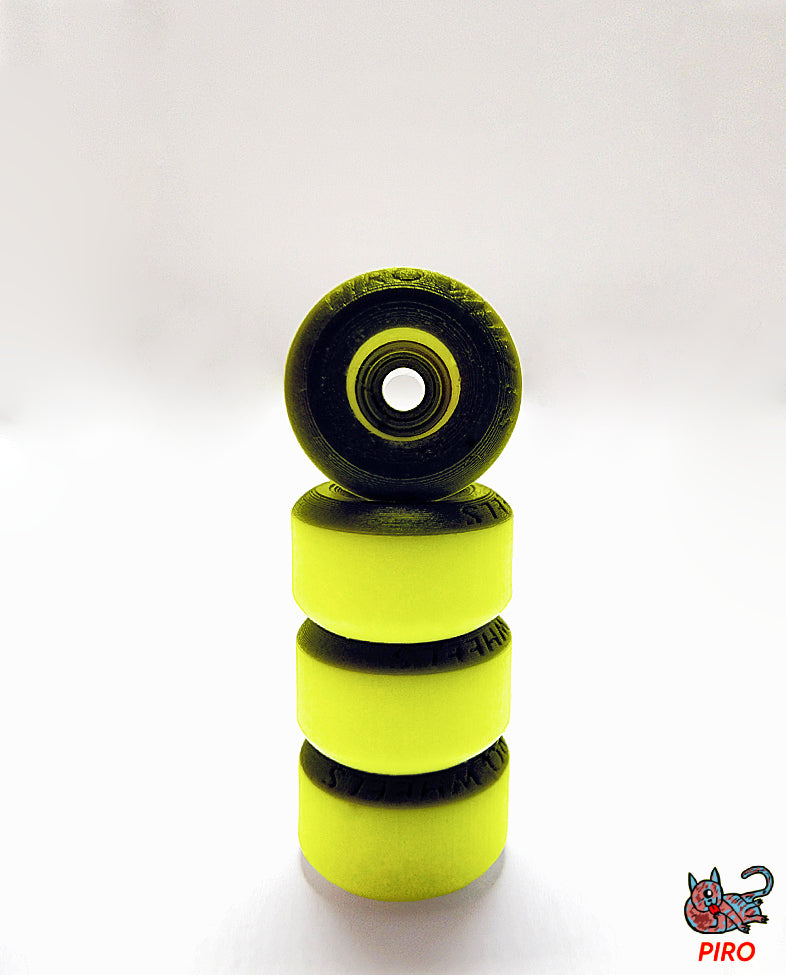 Piro Wheels - Highlighter Yellow/Black 65D Performance Wheels (P3)