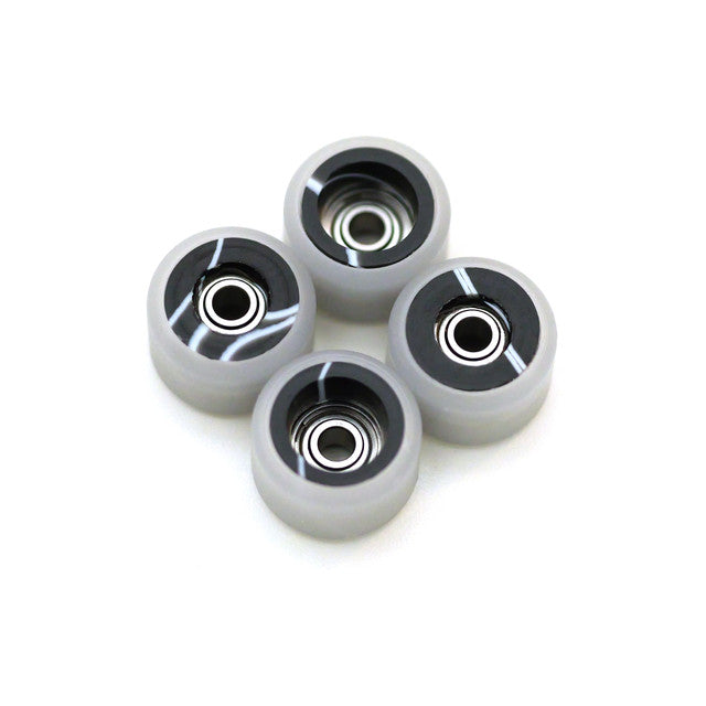 FlatFace Wheels - Dual Durometer Bearing Wheels - Confectioner Swirl/White