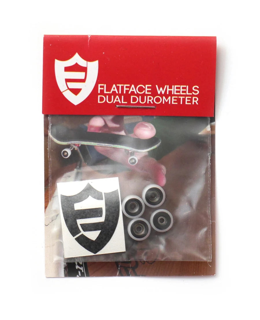 FlatFace Wheels - Dual Durometer V1 Bearing Wheels - White/ Black